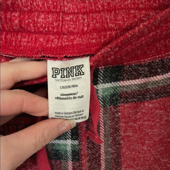 Red Plaid Pink by VS Lounge Shorts - Picture 2 of 2